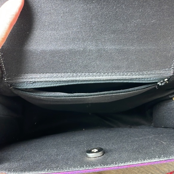 Vintage Kate Spade Striped Red Flannel Hand Bag Purse - Picture 10 of 12